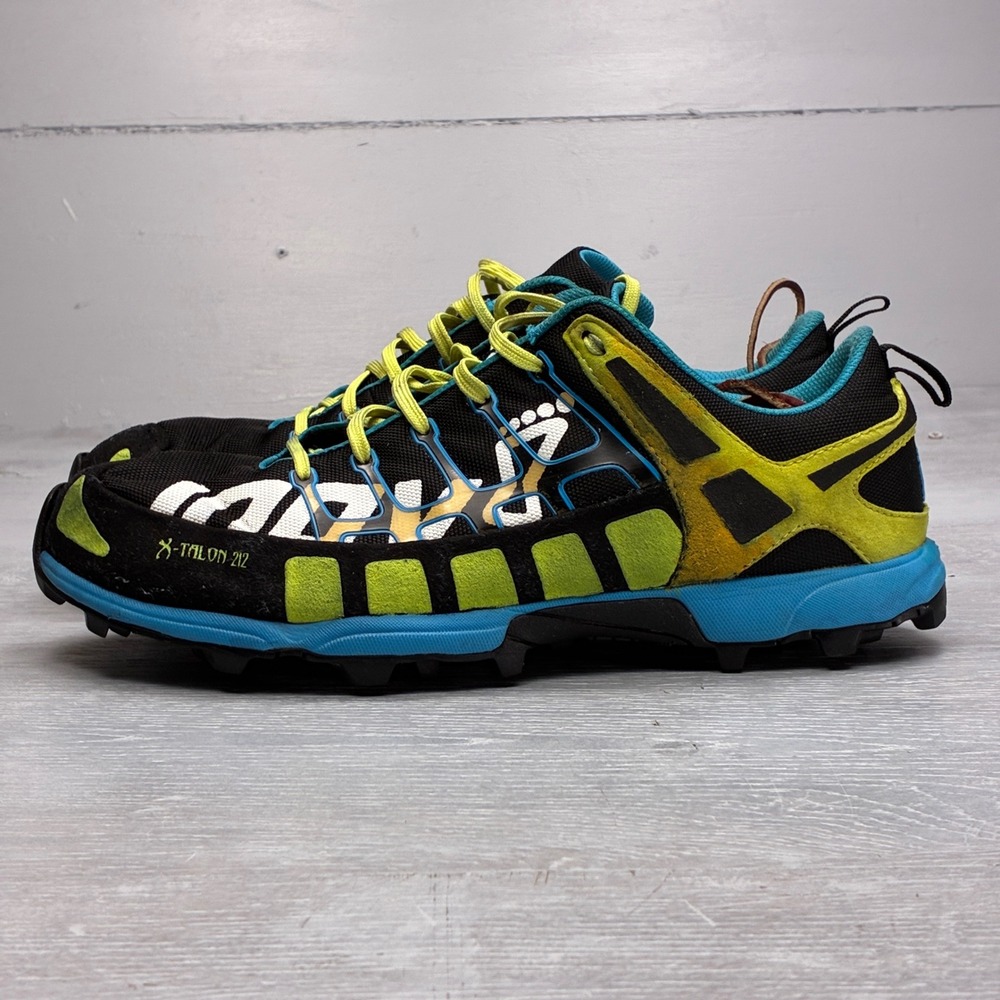 Inov-8 X-Talon 212 Trail Running Shoes Mens 13 Black Blue Yellow Fell Racing